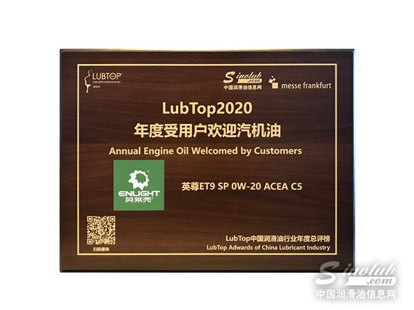 實至名歸！英萊殼喜獲 “LubTop2020 年度受歡迎汽機油獎”！